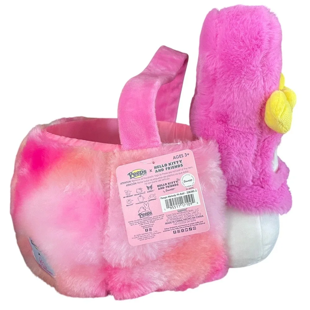 NEW Peeps My Melody Plush Easter Basket Hello Kitty & Friends Pink Bunny NWT‎